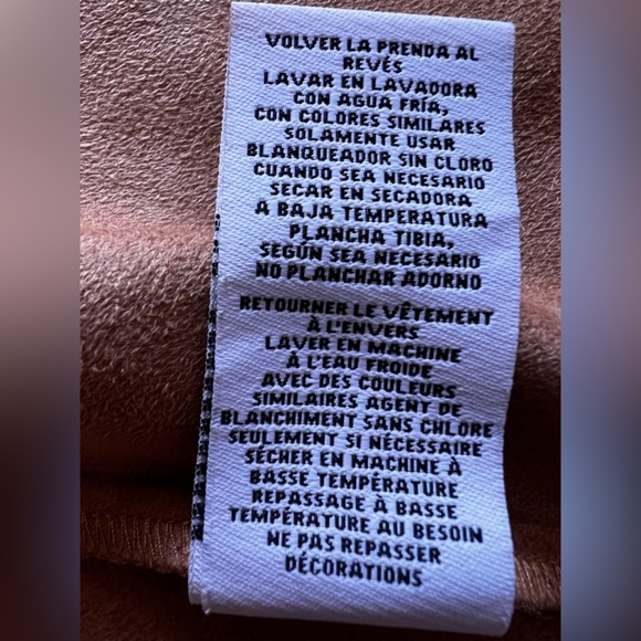 Ruby Rd Suede Fringe Studded tunic Women Brown Faux Open Front Western Regular L - Picture 10 of 16